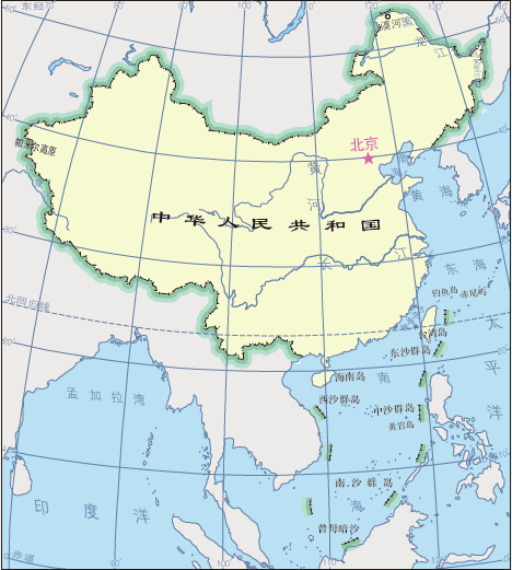 中国疆域及其邻国图图片