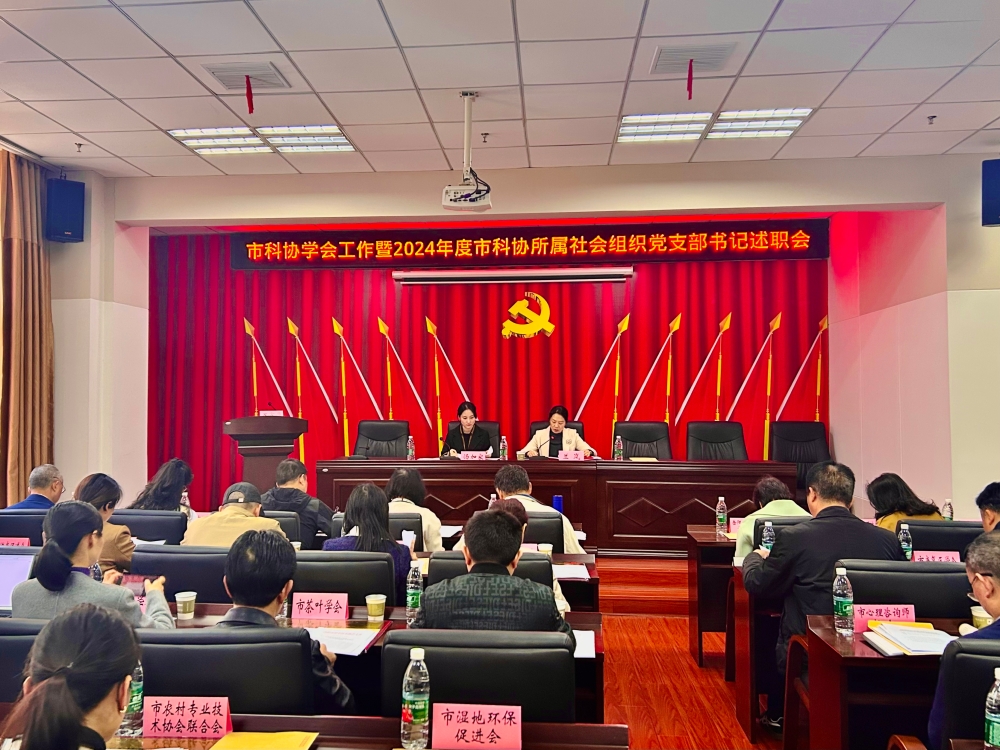 岳阳市科协召开学会工作暨2024年度所属社会组织党支部书记述职会议
